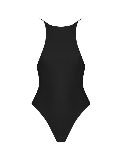 black high neck swimsuit